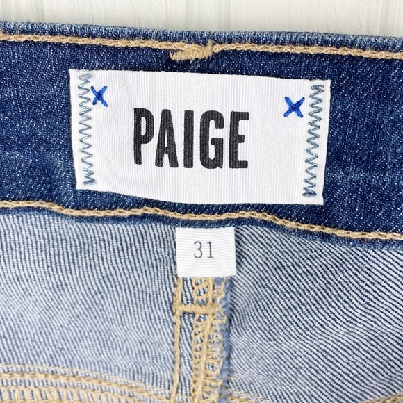 Paige Denim Verdugo Crop Dark Wash Zach Distressed Jeans Women's Size 31 - Picture 5 of 8